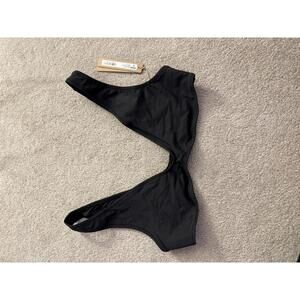 Skims Signature Swim Plunge Triangle Top Color ONYX Size M